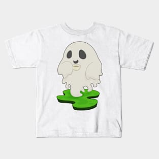 Ghost Halloween Coffee Kids T-Shirt